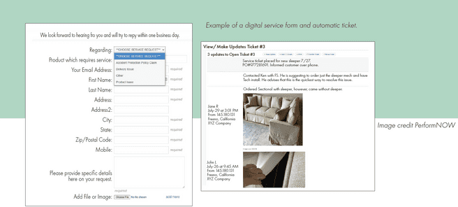 Example of a digital service form