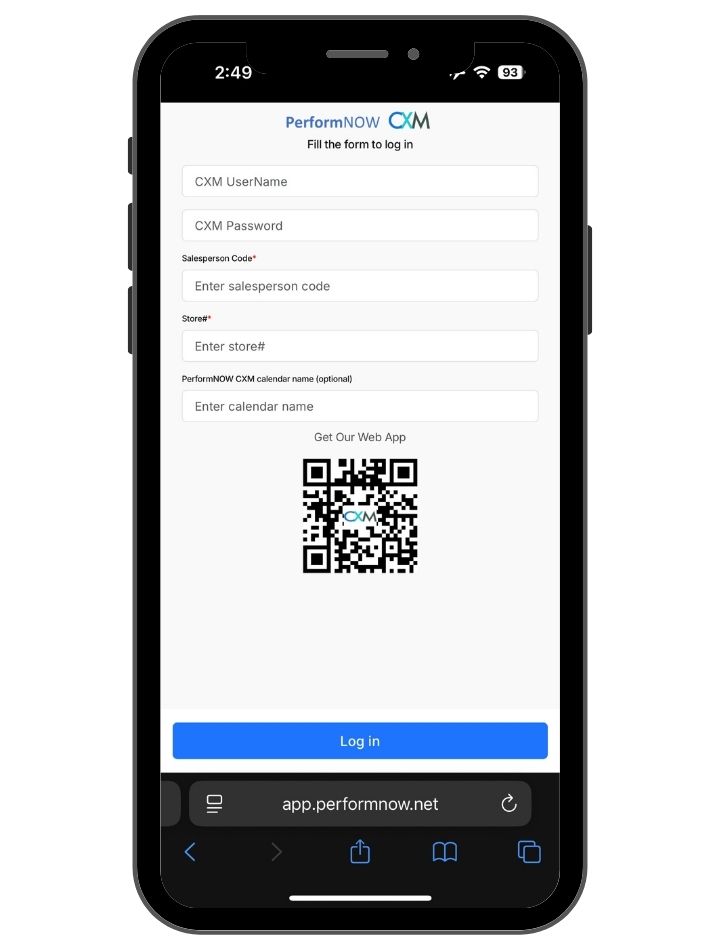 performnow cxm app