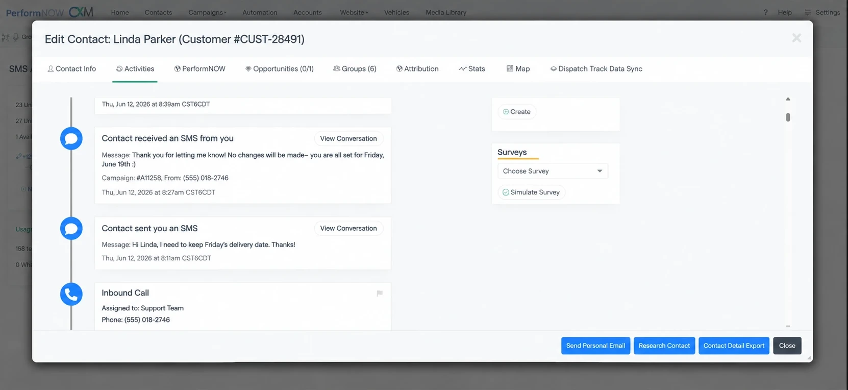 Editing-contact-information-in-web-app screenshot