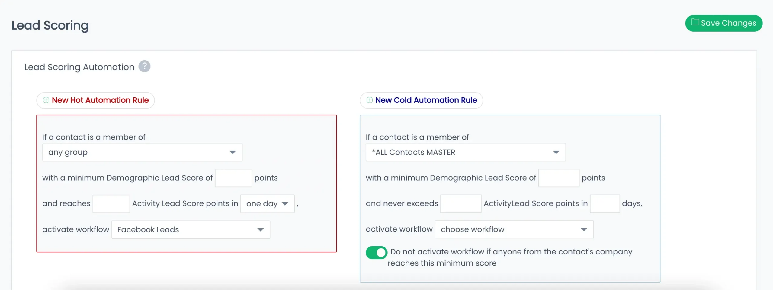 PerformNOW CXM lead scoring