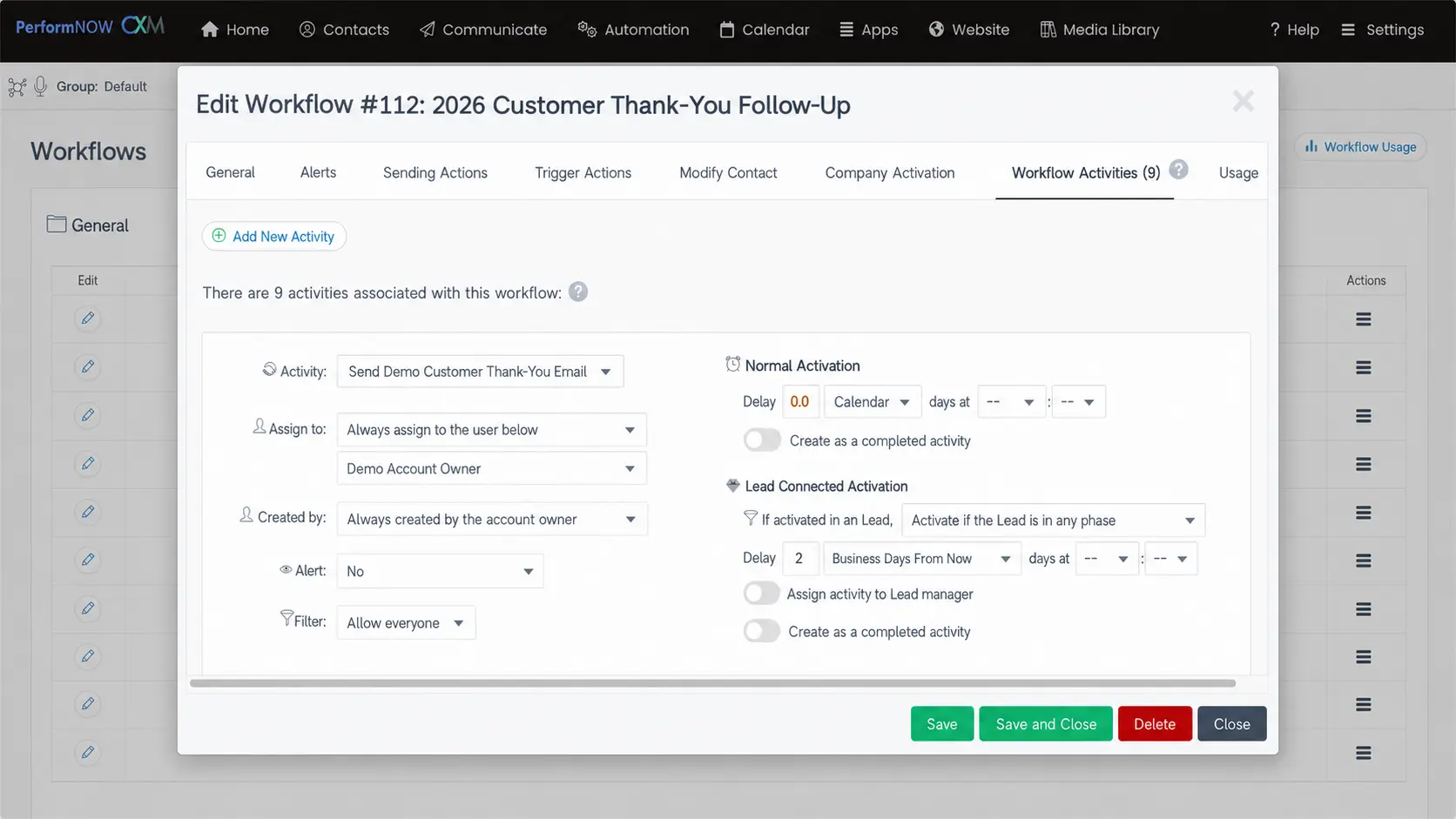PerformNOW-CXM-workflow-editor-screenshot