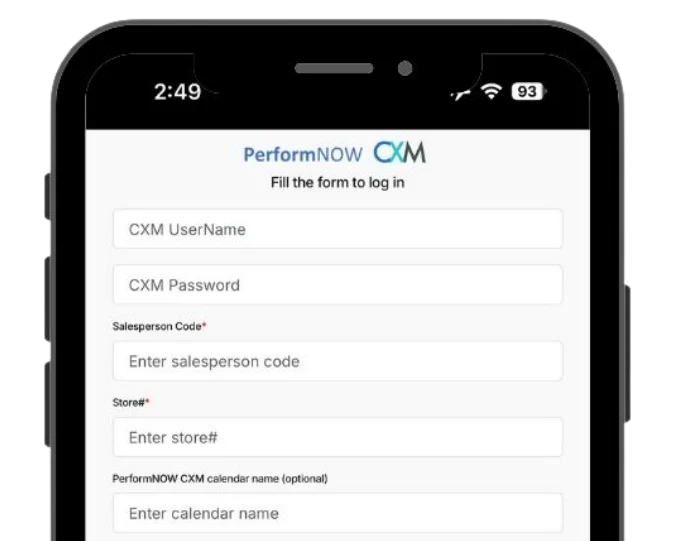 Salesperson Assistant mobile app interface