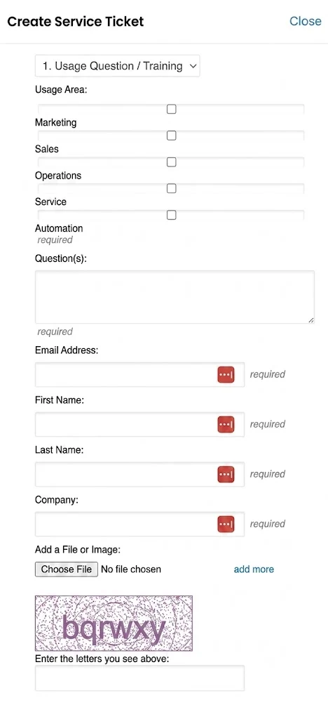 Service mobile interface in PerformNOW Salesperson Assistant