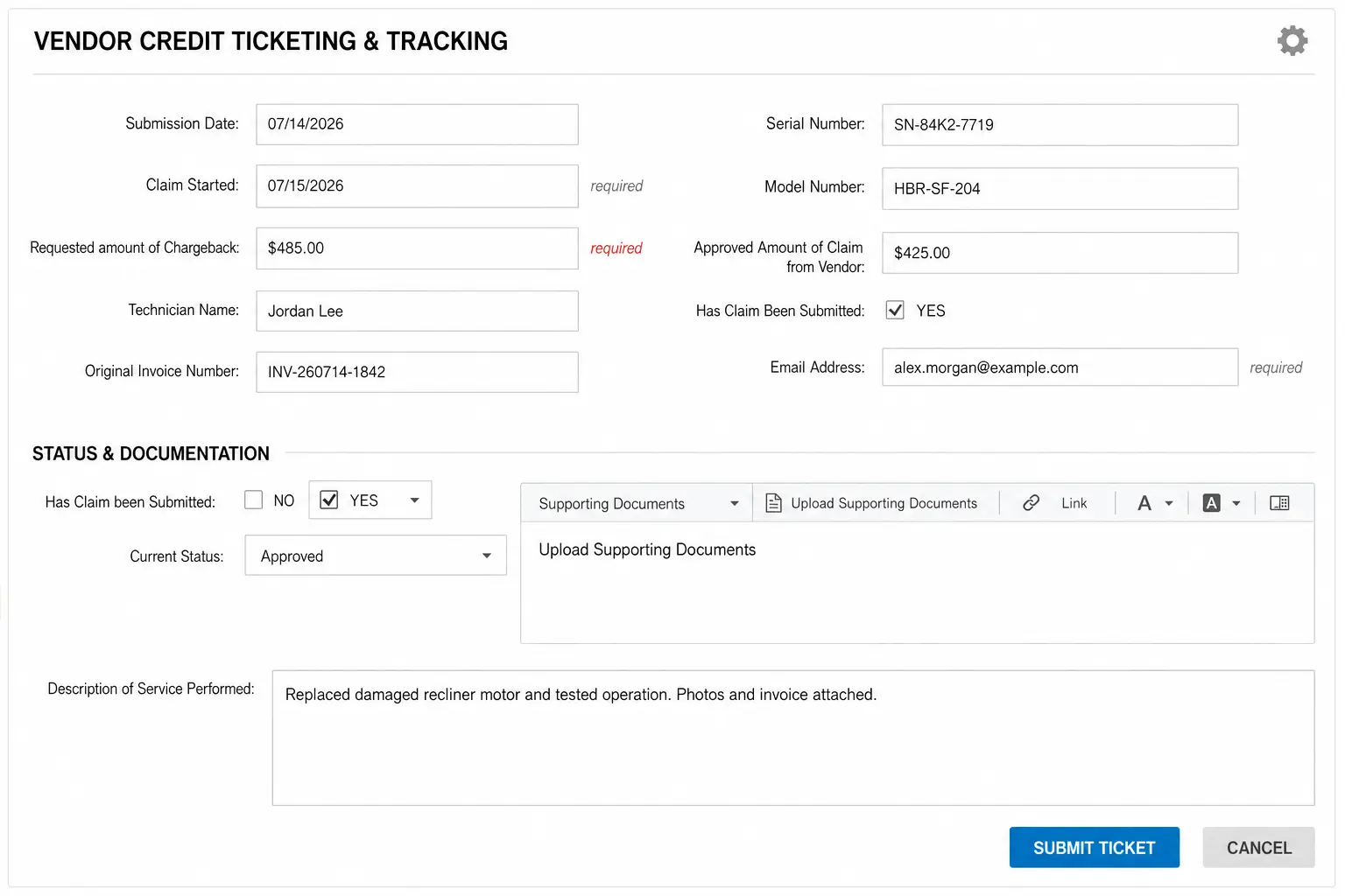vendor-credit-ticketing-and-tracking-form screenshot