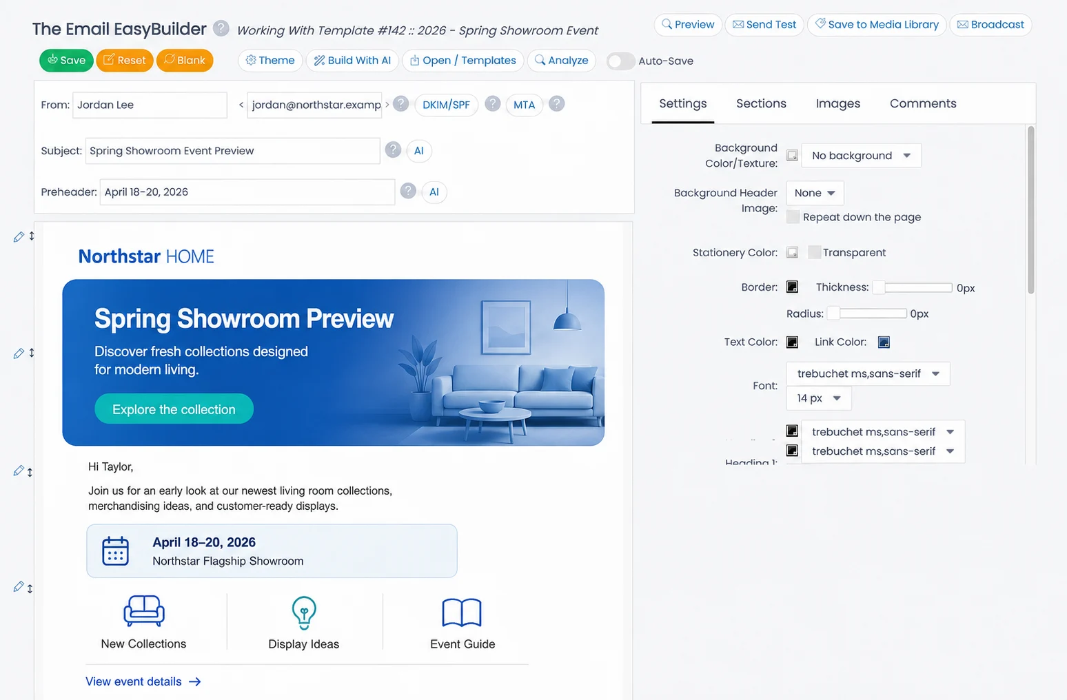 Email-template-builder-interface-overview screenshot