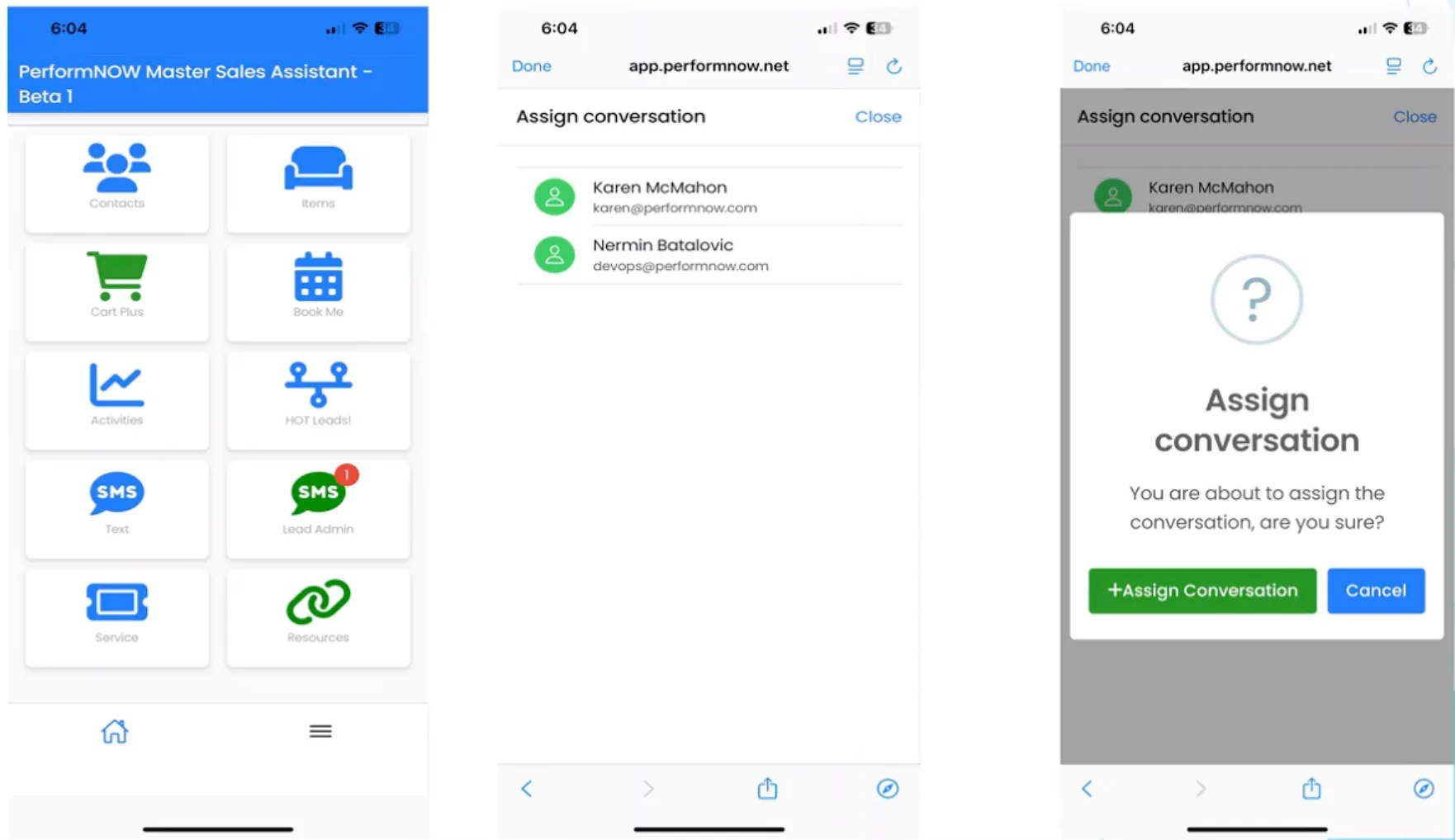 MobiChat message assignment and routing
