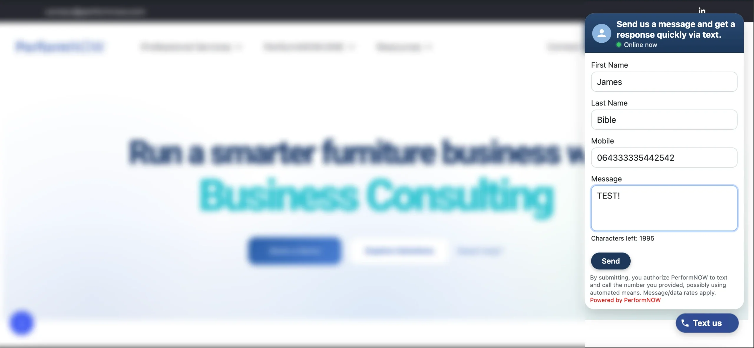 MobiChat website messaging widget